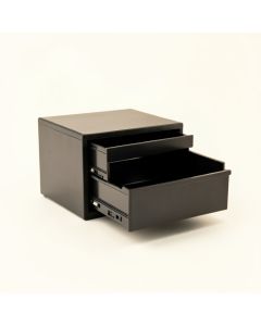 Wren Crest Small-Parts Storage Drawer Cabinet - Black (synthetic illustration; no displayed measurements)