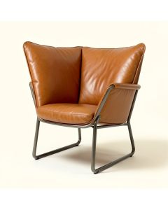 Almondsbury 29.1 '' Wide Genuine Leather Butterfly Chair (synthetic illustration; no displayed measurements)