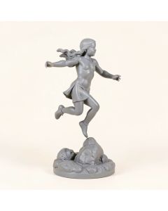 Alpine Girl Jumping Over Boy Outdoor Statue (synthetic illustration; no displayed measurements)
