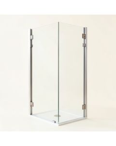 Kinkade Xl 29.25 '' W X 80 '' H Hinged Frameless Shower Door (synthetic illustration; no displayed measurements)