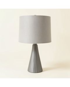 Vale Canyon Table Lamp With A Plain Fabric Shade - Gray (synthetic illustration; no displayed measurements)