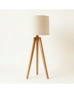 Heath Bluff Floor Lamp With A Plain Fabric Shade - Beige (synthetic illustration; no displayed measurements)