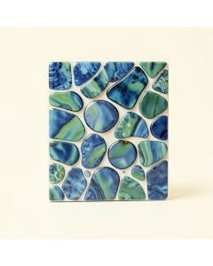 1 '' X 8 '' Authentic Seashell Tile Decorative Mosaic In Blue/Green Abalone (synthetic illustration; no displayed measurements)