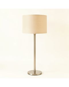 Moss Bridge Floor Lamp With A Plain Fabric Shade - Beige (synthetic illustration; no displayed measurements)
