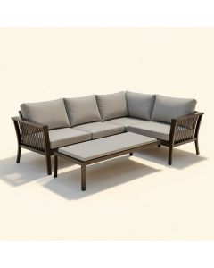 Outdoor 4 Piece Aluminum Sofa Conversation Set , Patio Furniture Seating Group With Cushions (synthetic illustration; no displayed measurements)