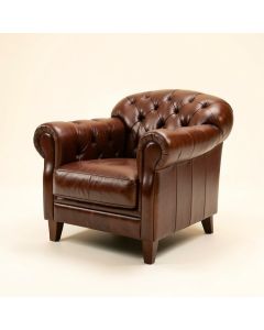 Dinesha 34.62 '' Wide Tufted Top Grain Leather Armchair (synthetic illustration; no displayed measurements)