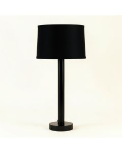 Reed Bridge Floor Lamp With A Plain Fabric Shade - Black (synthetic illustration; no displayed measurements)