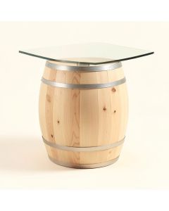 Zackary Live Edge And Glass Wine Barrel Table Bar (synthetic illustration; no displayed measurements)