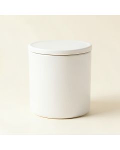 Fern Crest Storage Canister With Lid - White (synthetic illustration; no displayed measurements)