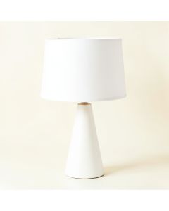 Pine Branch Table Lamp With A Plain Fabric Shade - White (synthetic illustration; no displayed measurements)