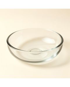 Tempered Glass Circular Vessel Bathroom Sink (synthetic illustration; no displayed measurements)