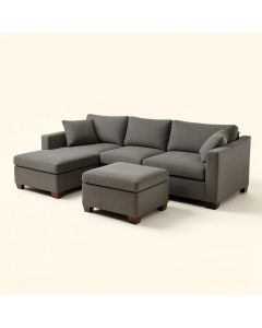 Dauby 84 '' Wide Right Hand Facing Modular Sofa & Chaise With Ottoman (synthetic illustration; no displayed measurements)