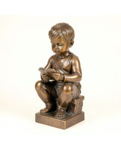 Gratiano Boy Reading Statue (synthetic illustration; no displayed measurements)