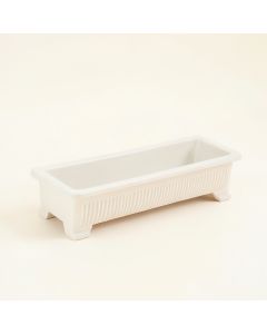 Ridge Bend Empty Railing Planter With Integral Brackets - White (synthetic illustration; no displayed measurements)