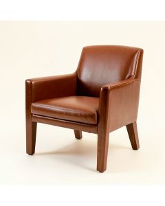 Mcbride Vinyl Upholstered Solid Wood Arm Chair (synthetic illustration; no displayed measurements)