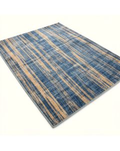 Tuscany Striped Denim Blue/Tan Indoor/Outdoor Area Rug (synthetic illustration; no displayed measurements)
