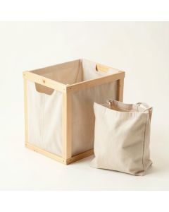 Meadow Crest Laundry Sorting Station With Plain Removable Bags - Beige (synthetic illustration; no displayed measurements)