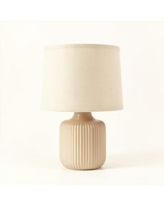 Ridge Bluff Table Lamp With A Plain Fabric Shade - Beige (synthetic illustration; no displayed measurements)