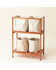 Ridge Crossing Laundry Sorting Station With Plain Removable Bags - Terracotta (synthetic illustration; no displayed measurements)