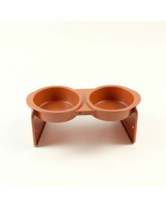 Glen Dale Pet Feeding Stand With Two Plain Empty Bowls - Terracotta (synthetic illustration; no displayed measurements)