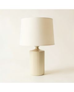 Glen Brook Table Lamp With A Plain Fabric Shade - Ivory (synthetic illustration; no displayed measurements)