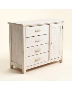 Yakima 60 '' Wide 4 Drawer Rubberwood Sideboard (synthetic illustration; no displayed measurements)
