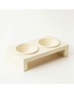 Hill Dale Pet Feeding Stand With Two Plain Empty Bowls - Cream (synthetic illustration; no displayed measurements)
