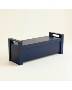 River Bridge Narrow Outdoor Storage Bench - Navy (synthetic illustration; no displayed measurements)