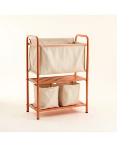 Clay Crest Laundry Sorting Station With Plain Removable Bags - Terracotta (synthetic illustration; no displayed measurements)
