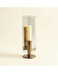 Hurricane Tall Glass And Metal Wall Sconce (synthetic illustration; no displayed measurements)
