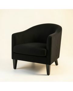 Heath Dale Upholstered Armchair - Black (synthetic illustration; no displayed measurements)