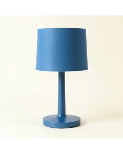 Bay Bluff Table Lamp With A Plain Fabric Shade - Blue (synthetic illustration; no displayed measurements)