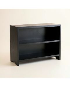 Spruce Arc Low Bookcase - Black (synthetic illustration; no displayed measurements)