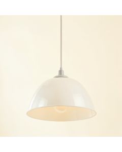 Laurel Arc Pendant Light Suspended From One Plain Cable - White (synthetic illustration; no displayed measurements)
