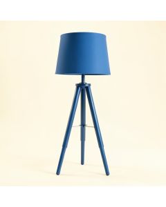 Dawn Dell Floor Lamp With A Plain Fabric Shade - Blue (synthetic illustration; no displayed measurements)