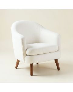 Dune Falls Upholstered Armchair - White (synthetic illustration; no displayed measurements)