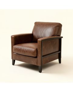 Gaines 25 '' Wide Top Grain Leather Armchair (synthetic illustration; no displayed measurements)