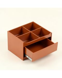 Cove Bridge Empty Coffee-Station Organizer - Terracotta (synthetic illustration; no displayed measurements)