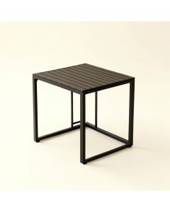 Alder Arc Compact Balcony Table (synthetic illustration; no displayed measurements)