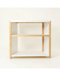 Stone Arc Low Bookcase - White (synthetic illustration; no displayed measurements)