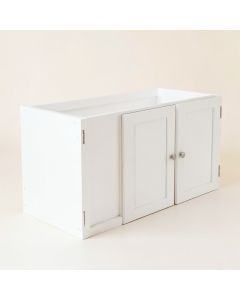 Flint Crossing Empty Furniture-Style Litter Enclosure - White (synthetic illustration; no displayed measurements)