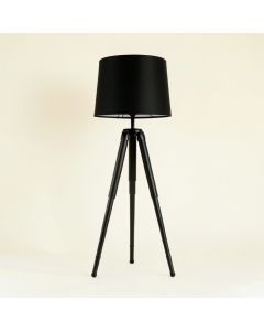 Hill Dale Floor Lamp With A Plain Fabric Shade - Black (synthetic illustration; no displayed measurements)