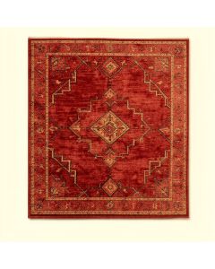 Kowloon Geometric Power Loom Red Rug (synthetic illustration; no displayed measurements)