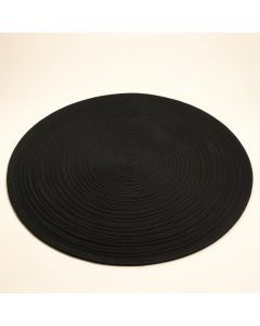 Hazel Branch Round Area Rug - Black (synthetic illustration; no displayed measurements)