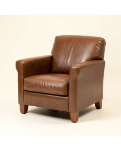 Leeds 24 '' Wide Top Grain Leather Armchair (synthetic illustration; no displayed measurements)