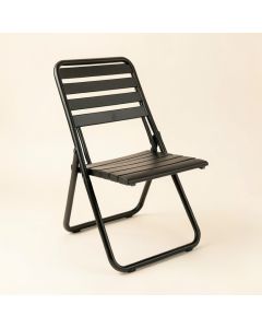 Linden Bend Folding Outdoor Chair - Black (synthetic illustration; no displayed measurements)