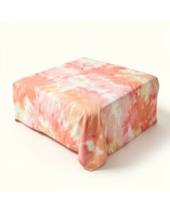 Coral Pale Spring Watercolor Design Girlish Tie Dye Effect Print Image Duvet Cover Set (synthetic illustration; no displayed measurements)