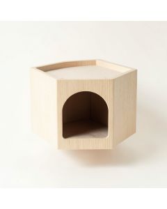 Willow Arc Wall-Mounted Cat Perch - Beige (synthetic illustration; no displayed measurements)