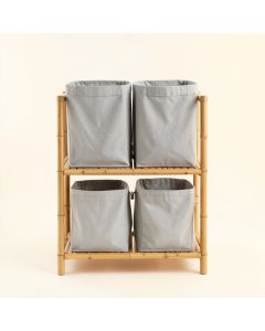 Reed Bend Laundry Sorting Station With Plain Removable Bags - Gray (synthetic illustration; no displayed measurements)