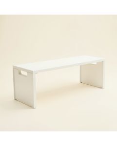 Flint Arc Narrow Outdoor Storage Bench (synthetic illustration; no displayed measurements)
